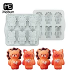 Силиконовые формы для торта meibodylion, форма для печенья в виде льва, кошки, кролика, милого медведя, форма для шоколада, форма для льда, поднос для кубиков, кондитерские инструменты для выпечки