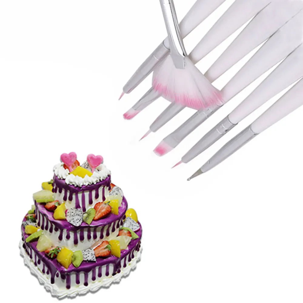 7 шт. Fondant (сахарная) Кисть для смазывания торта картина декора пыли продвижение