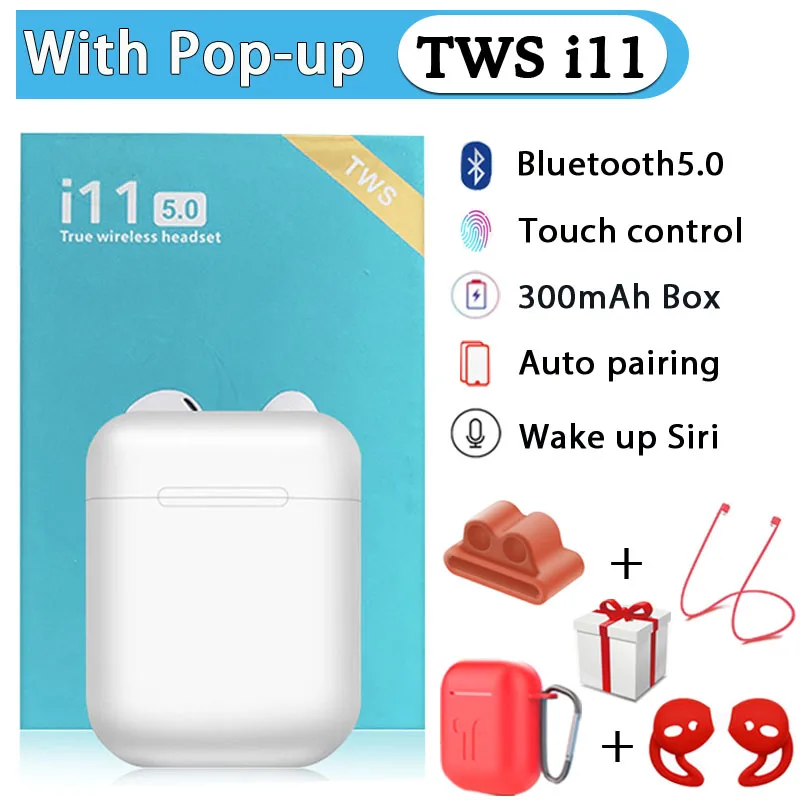 I11 наушники TWS Беспроводной Bluetooth 5 0 спортивные с аксессуары для наушников кожаный