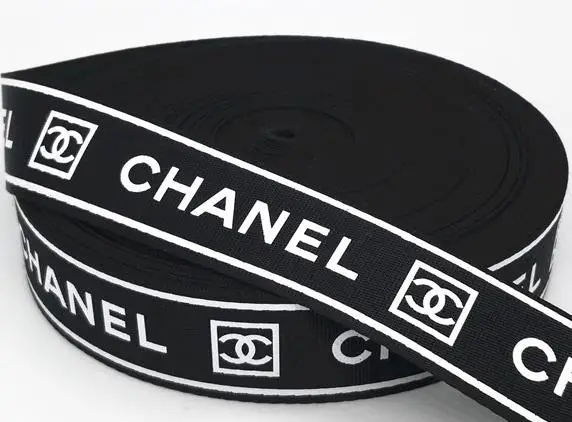 3.2cm CH black 01 2 метра английские буквы, лента, ленточный ремень, используемый для одежды, сумки, головные уборы, шляпа, есть другой знак, символ, лента DIY ручной работы - Цвет: 3.2cm CH black 01