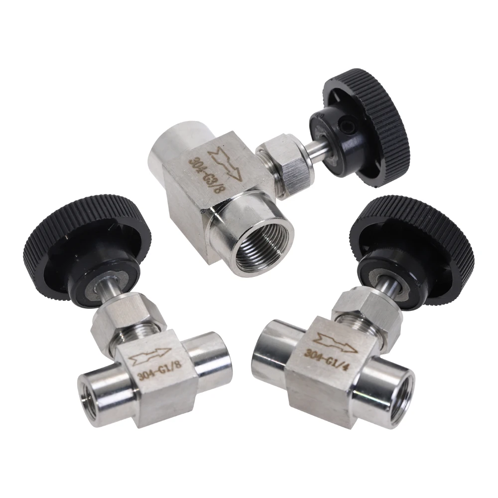Нержавеющая сталь 304 игольчатый клапан 1/8 &quot1/4&quot 3/8 &quot1/2&quot BSP равный женский