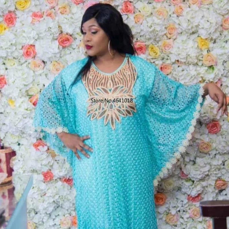 Женское длинное платье с блестками и вышивкой растворимое в воде кружевное