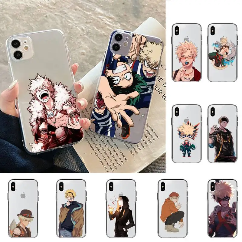 

RuiCaiCa Anime Katsuki Bakugou Phone Case for iphone 13 11 12 pro XS MAX 8 7 6 6S Plus X 5S SE 2020 XR case