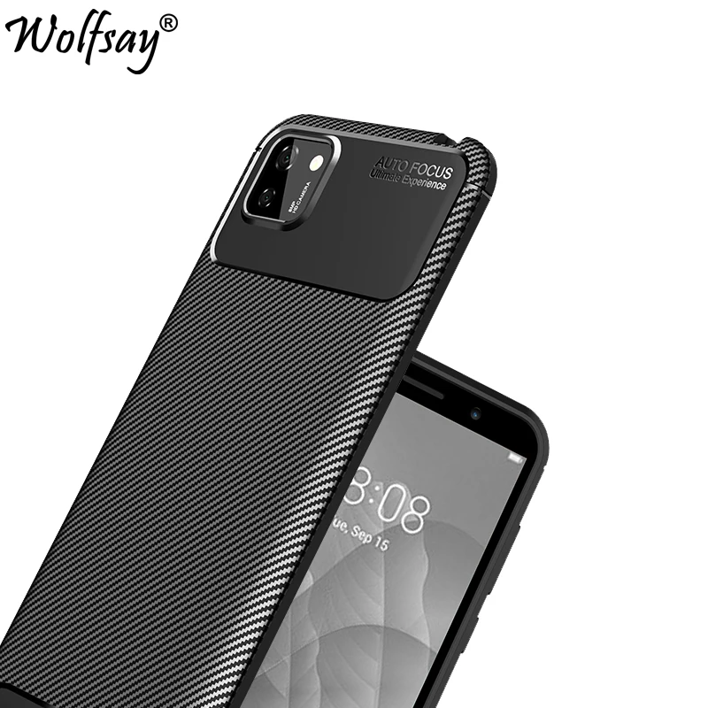 Чехол для Huawei Y5p бампер силикон ТПУ Углеволокно ударопрочный чехол телефона Y6p Y7p