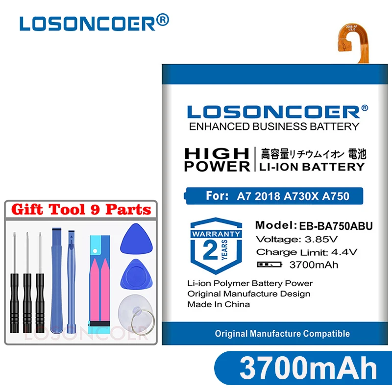 LOSONCOER EB-BA750ABU 3700 мАч для Samsung Galaxy A7 версия A730X A750 SM-A730X A10 SM-105F/DC литий-ионный Резервное копирование Батарея