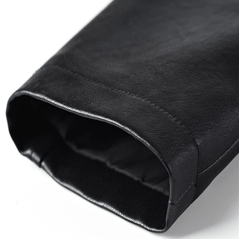 

New Luxury Trench Leather Coat Mens Single breasted Business Casual Leather Jacket Male Black Long PU Coat Big Size 4XL