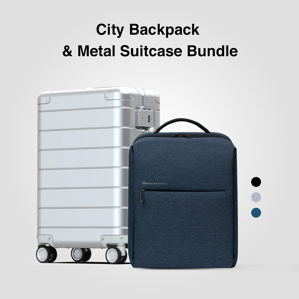 Рюкзак Xiaomi City с металлическим чемоданом 20 дюймов в комплекте деловая сумка