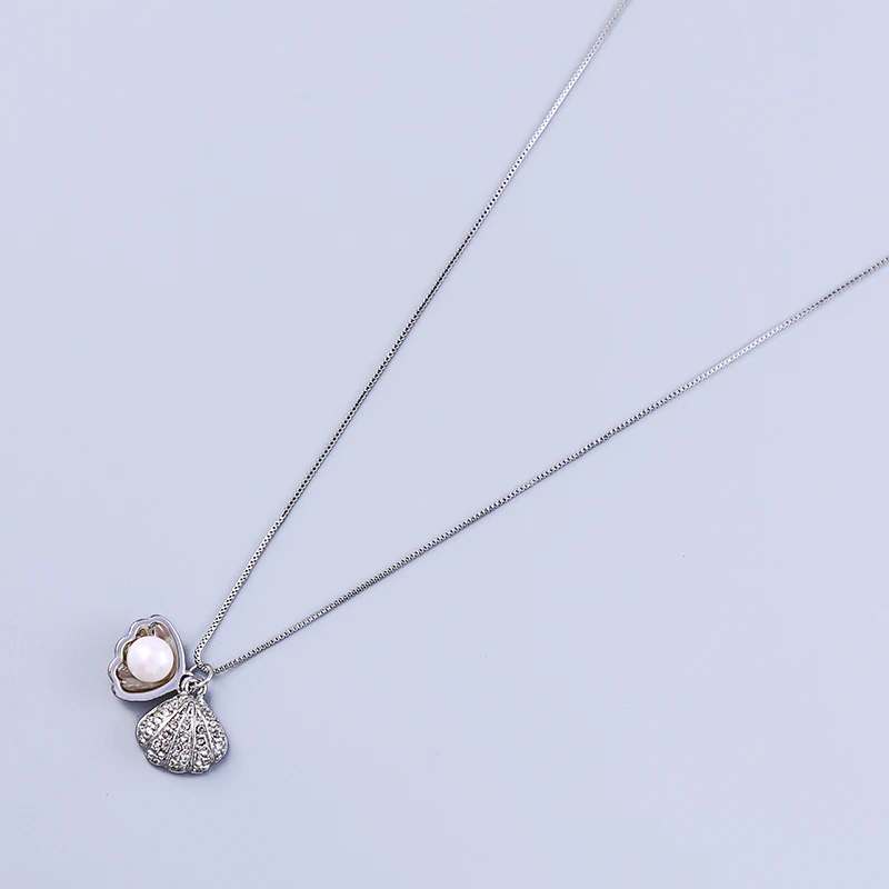 Простой дизайн длинное ожерелье для женщин акриловая кристальная оболочка кулон