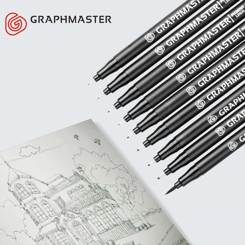 1/3/6/9 шт. пигментный лайнер ручка Graphmaster водостойкая тонкая кисть чернила