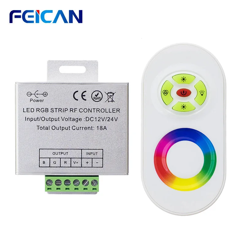 RGB контроллер RF Touch Remote LED Controller DC12 24V 432W для светодиодной ленты|Контролеры RGB| |