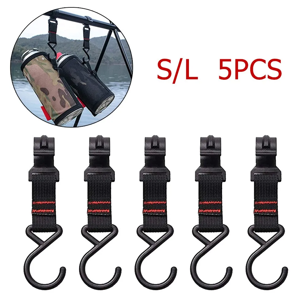 

5pcs Multifunction Camping Hanging Rack Hook Cookware Lamp Holder HooksTent Canopy Cloth Clip Tent Accessories