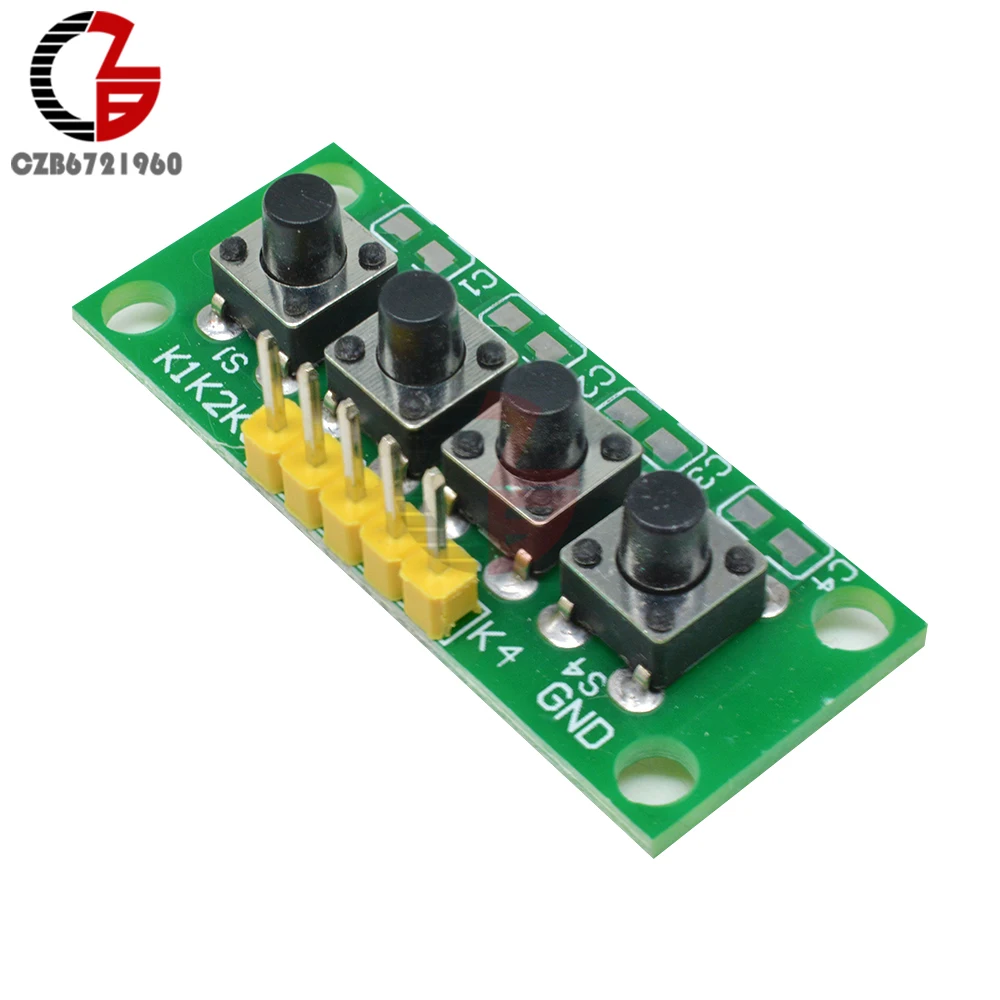 Макетная плата для Arduino 5 контактов 1x4 4 клавиши кнопка клавиатуры модуль