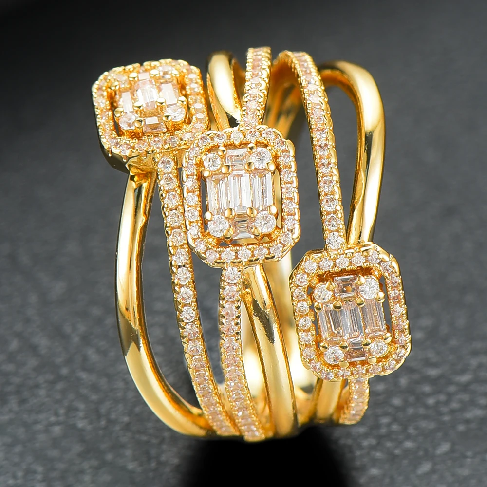 GODKI Роскошные звеньевые цепи толстые кольца с цирконием камни 2020 женские