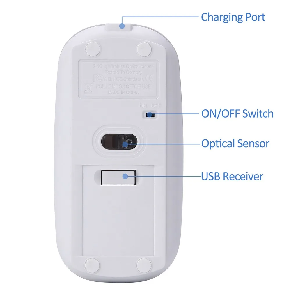 Игровая Мышь Ослепительная перезаряжаемая беспроводная 2 4g со стразами подарок