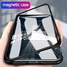 Магнитный металлический чехол для iPhone 12 11 Pro Max X XR XS Max, чехол из закаленного стекла с магнитом для iPhone 7, 8, 6, 6s Plus, SE 2020