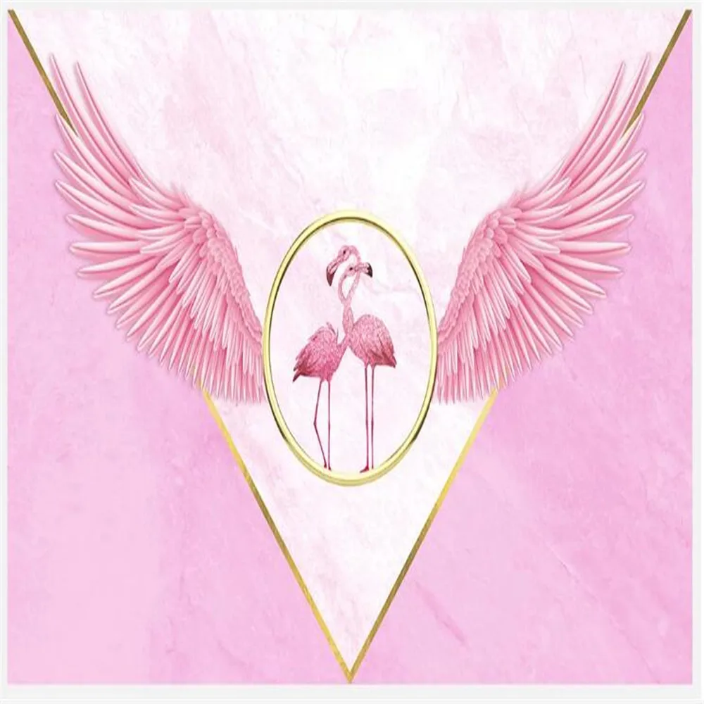 Милфи скандинавский простой маленький свежий розовый Фламинго крылья для