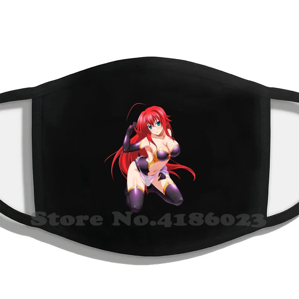 

High School Dxd Rias Gremory Black Suit Printing Washable Breathable Reusable Cotton Mouth Mask High School Dxd Hentai High