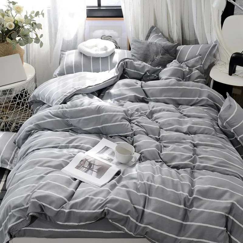 

Home Textiles Bedding Sets Home Bedding Duvet Cover Flat Sheet Skin-Friendly Aloe Cotton 3/4PCS Quilt Cover Sheet Pillowcases