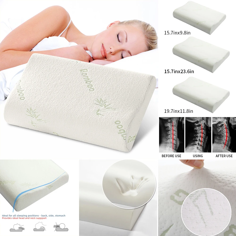 

Sleeping Bamboo Memory Foam Pillow Orthopedic Pillows Oreiller Travesseiro Almohada Cervical Slow Rebound Pillow Kussens