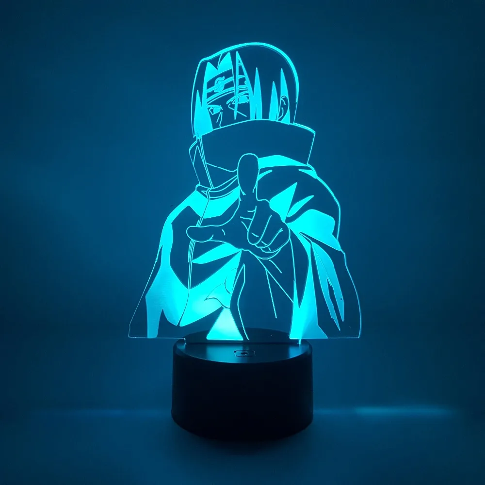 Светодиодный ночник с ДУ Итачи и Наруто настольная лампа 3D визуальными иллюзиями