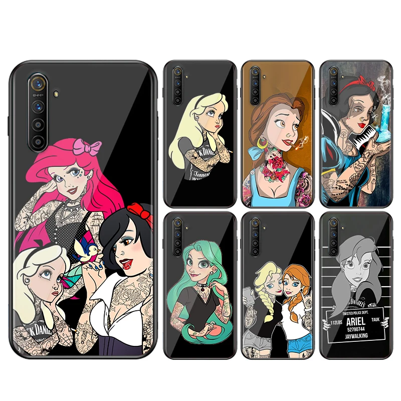 

Tattoo princess Shockproof Cover For OPPO K9 F19 F5 Reno 6 6Z 5 5Z 5K 2F 2Z 2 Z A Pro Plus 5G Black Phone Case