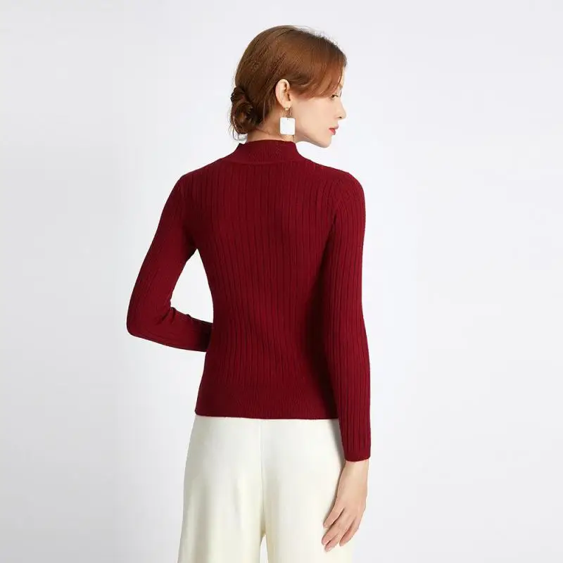 11 цветов одноцветные базовые вязаные свитера для женщин 2019 осень зима длинный