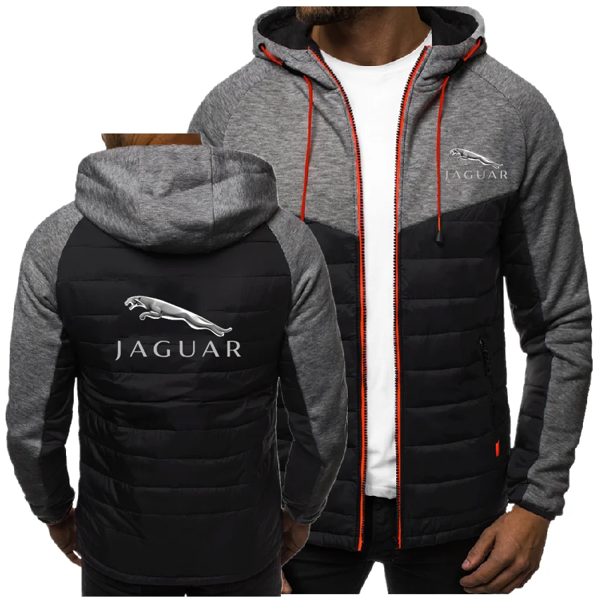 

Winter 2021 Men Cashmere Hooded Jacket/Printed Car Logo Jaguar Hoodie Thicken Street Sweatshirt Pullover Winter Warm Hoodie