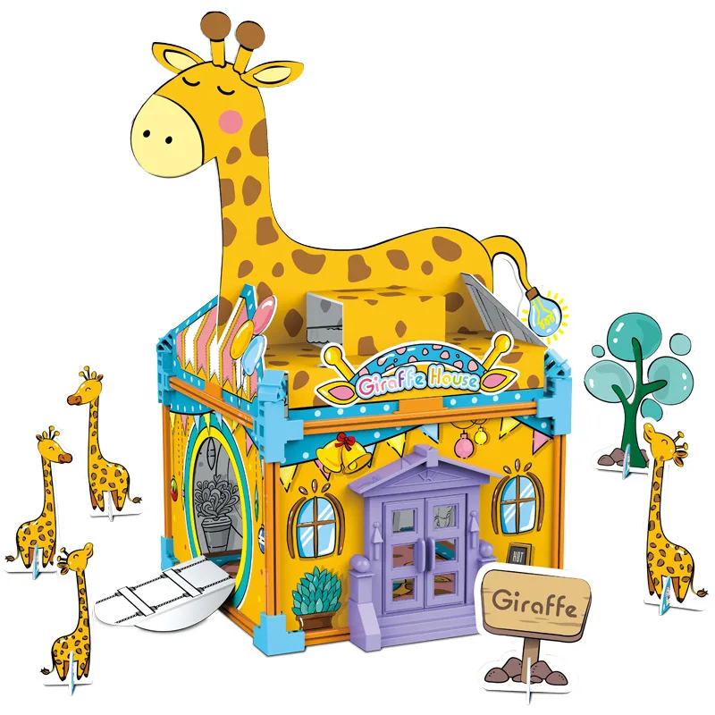 

DIY головоломка, цветные картонные блоки, сборка, рисунок 3 d, модель блока, детские развивающие игрушки, стерео граффити, головоломка