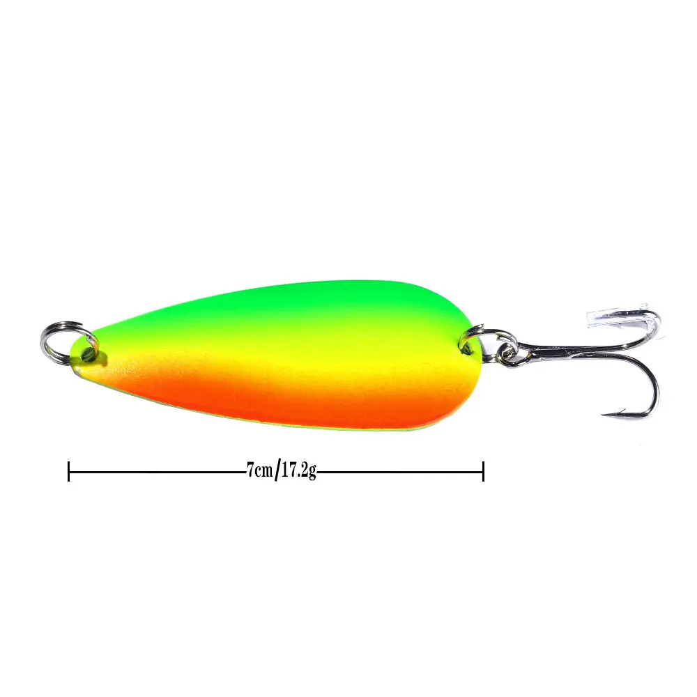 7.3cm 18g Metal Spinner Spoon Fishing Lure Hard Baits Colorful Sequins Noise Paillette Treble Hook Tackle | Спорт и развлечения