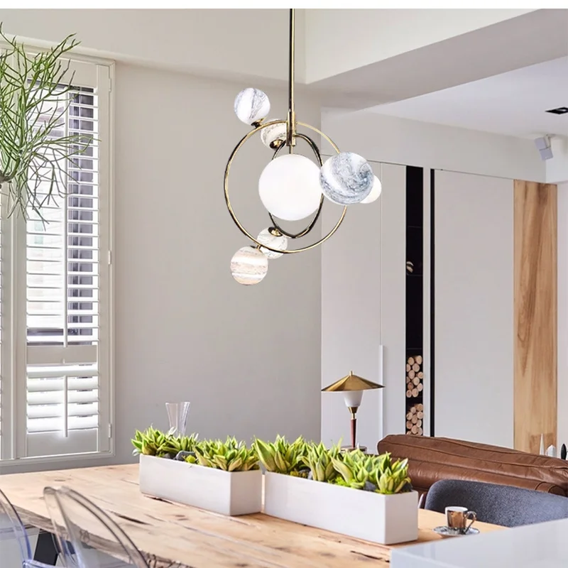 Aro деко с бусинами из цветного стекла люстры nordic G9 светодиодный Светодиодная