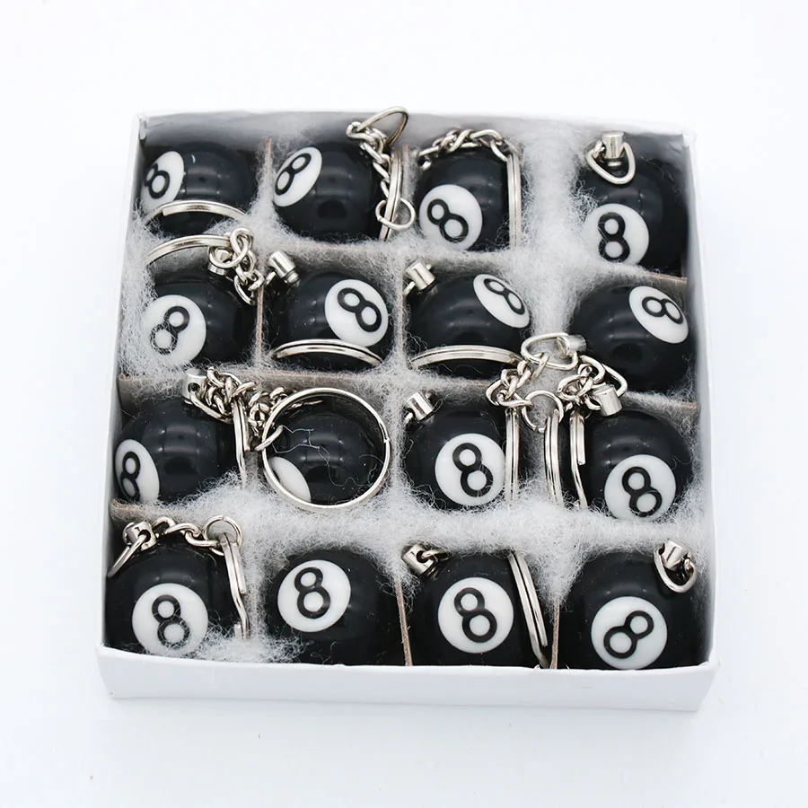Брелок для ключей в виде бильярдного мяча с номером 8 1 дюйм (26 мм) 16 шт./партия |