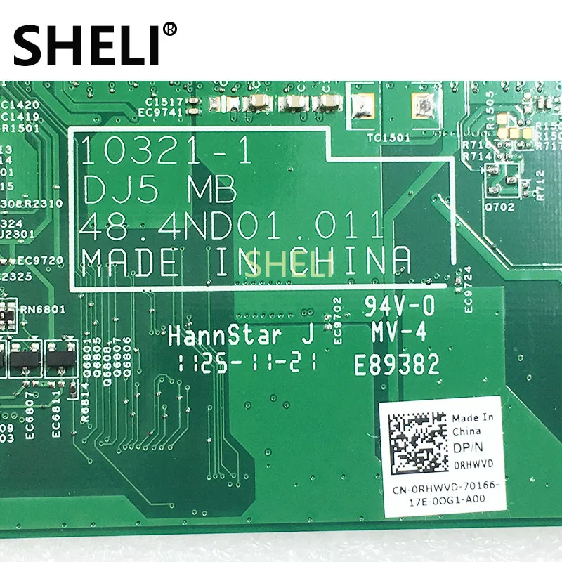 SHELI для Dell Vostro 131 V131 CN 0RHWVD w Φ CPU 48.4ND01.011 Материнская плата ноутбука