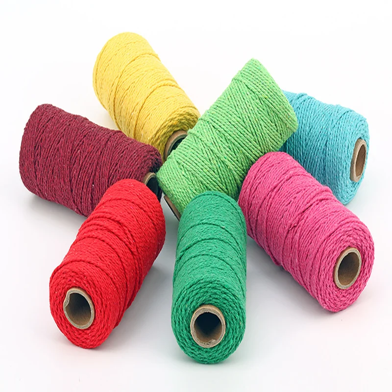 2 мм цветная хлопковая нить Защита окружающей среды не выцветает ручная работа