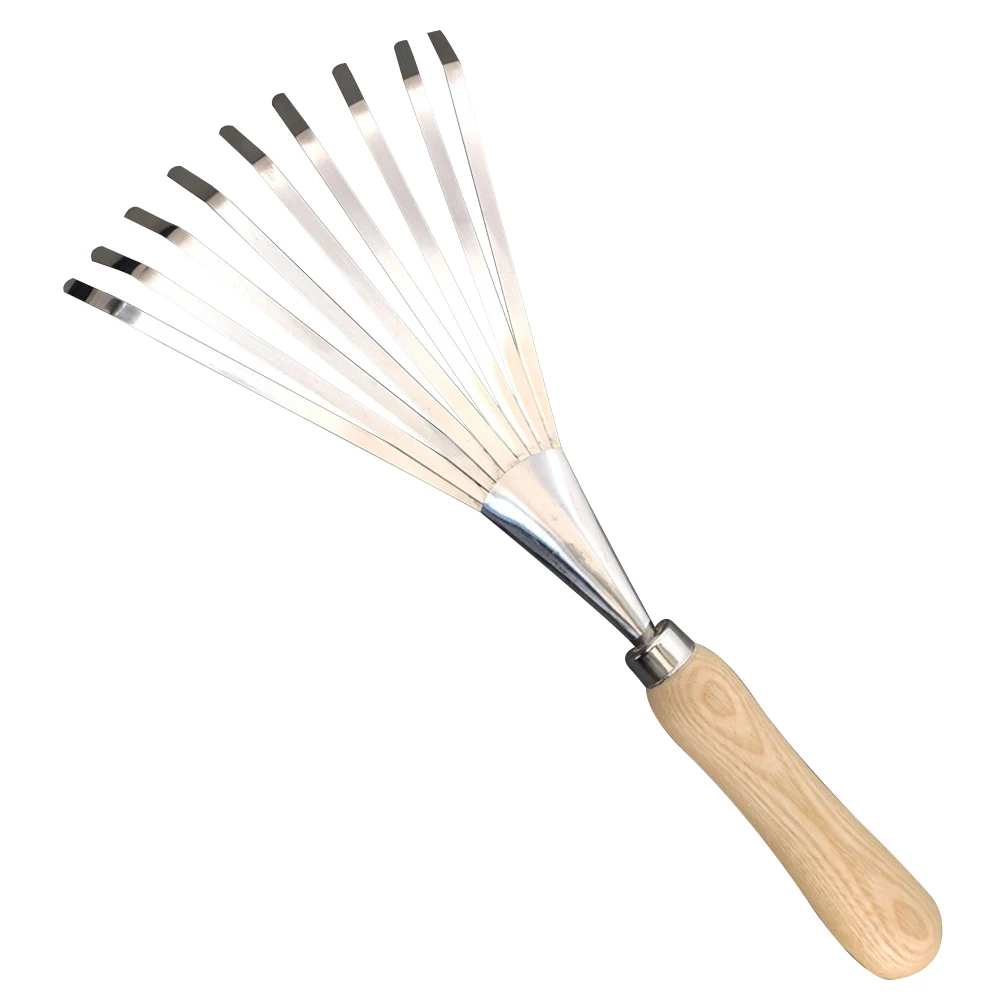 1 шт. грабли из нержавеющей стали с деревянной ручкой упавшие листья уборочная