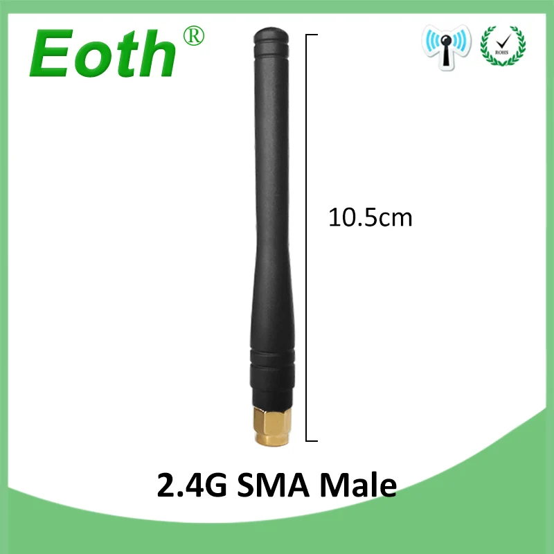 EOTH 10pcs 2.4g antenna 3dbi sma male wlan wifi 2.4ghz antene pbx iot module router tp link signal receiver antena high gain
