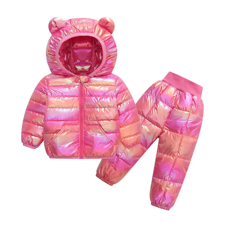 2020 Autumn Winter Girls' Suit plus velvet two-piece Set Boy trendy kids Cotton Hooded Coats and Pants Children's Clothing1-6Y