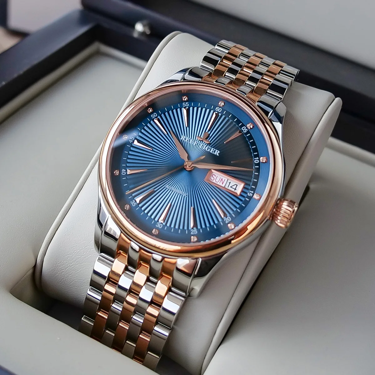 Мужские наручные часы Reef Tiger/RT полностью из нержавеющей стали классические с