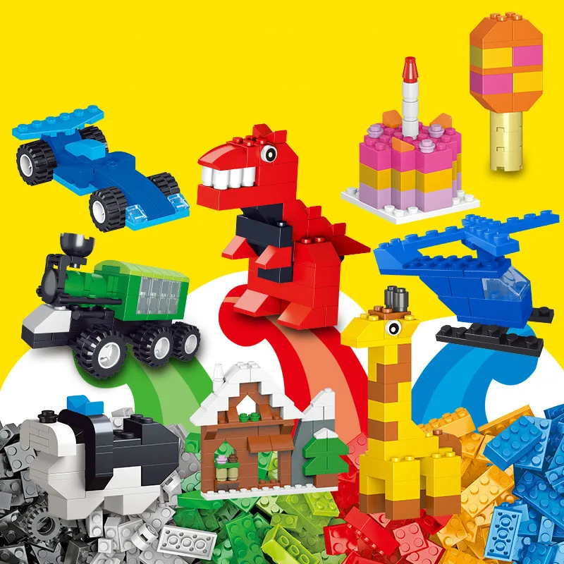 

Small particle building blocks 1000 1200PCS compatible DIY ability color box gift educational toys