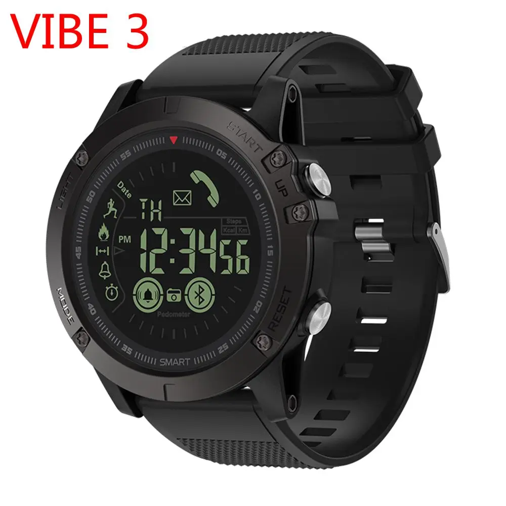 black VIBE 3 Zeblaze VIBE 3 ЭКГ Смарт часы мужские спортивные Шагомер монитор сна Поддержка 11 языков IP67 Smartwatch цветной дисплей Android IOS - Цвет: black VIBE 3