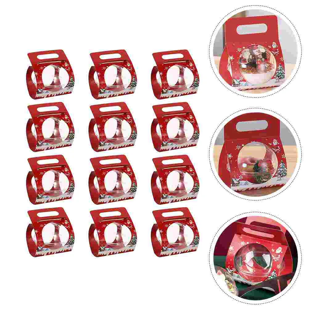 

12 комплектов рождественских коробок для выпечки, универсальные тонкие коробки для упаковки десертов