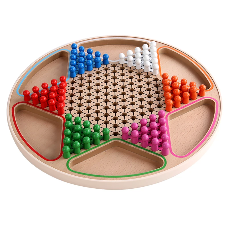 

Children Wood Checkers Case Mom and Dad Board Games Gobang Game Chinese Checkers Mesa Gamer Jogos Tabuleiro Family Games BI50CG
