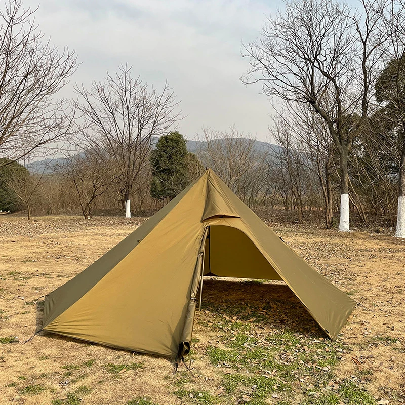 Günstig Ultraleicht Camping Tipi Für 3-4 Person Große Pyramide Zelt Doppel Schicht Markisen Shelter Wasserdicht Faltung Zelte
