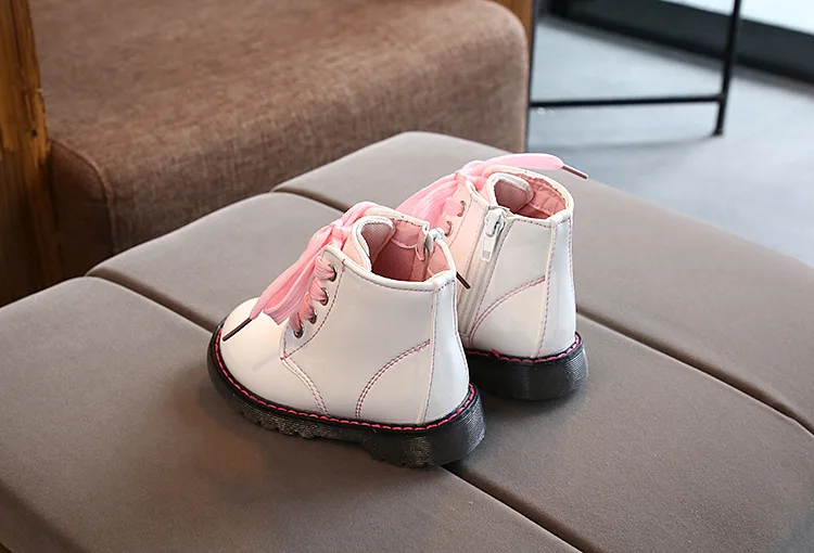 JUSTSL Autumn Winter Children's Martin Boots Girls Boys Short Boots Baby Kids Plus Velvet Waterproof Cotton Shoes