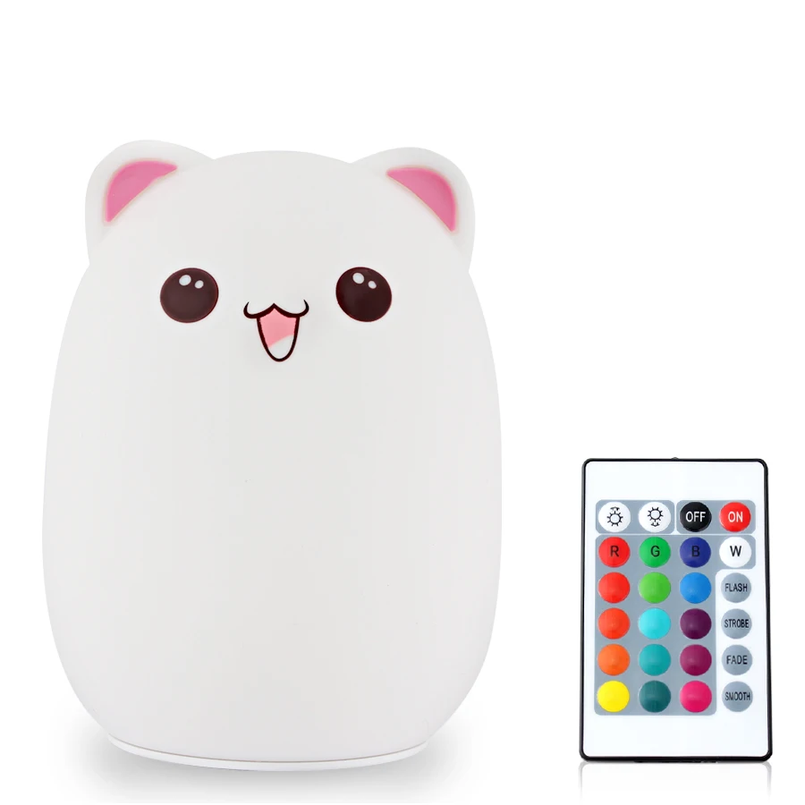 Силиконовый сенсорный мультяшный светодиодный ночной Светильник для детей