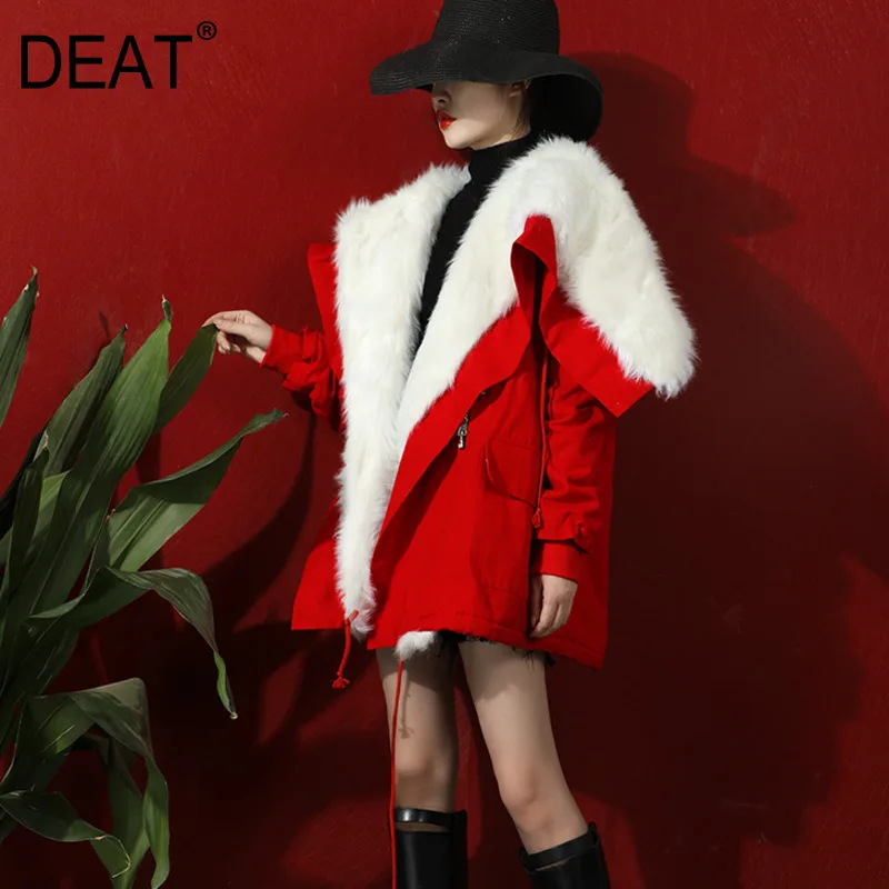 DEAT 2020 новая осенняя и зимняя модная женская одежда с отложным воротником длинным