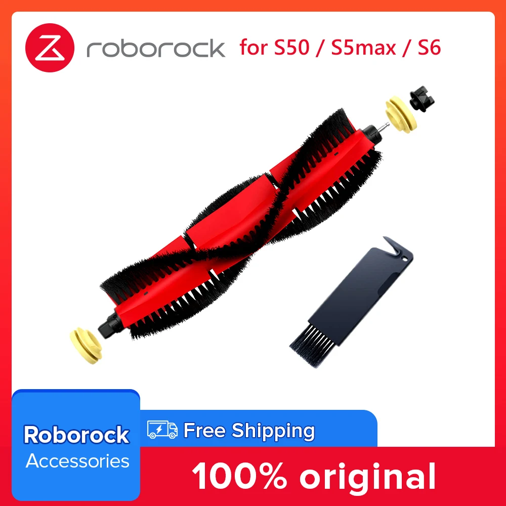 Roborock Vacuum Cleaner Silicon Detachable Main Brush 2 ends for Roborock S6 S50 S5 Max S6Max V S4 E4 Spare Part 100% Original