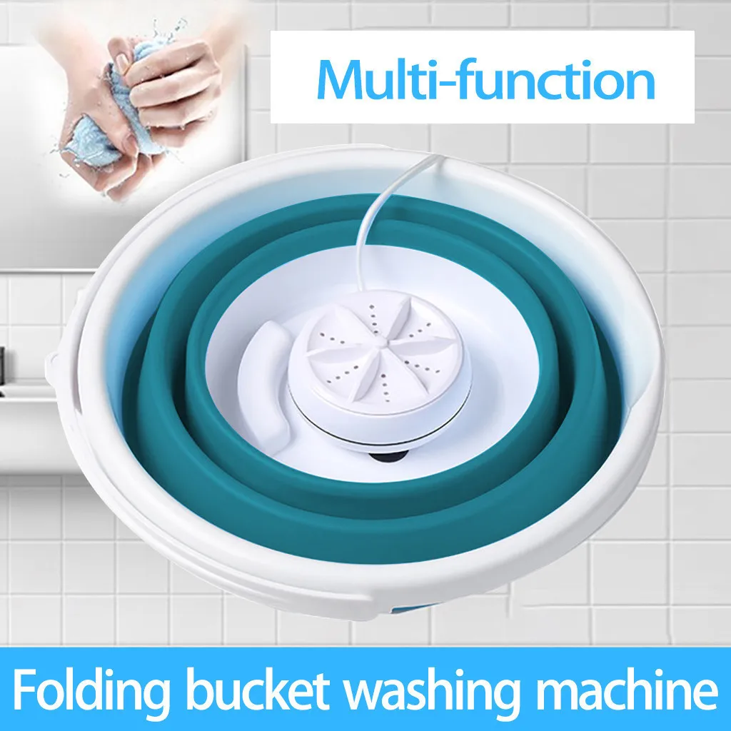 

Portable Mini Turbo Washing Machine With Foldable Usb Powered Laundry Washer Household Daily Necessities Dust Protection Cover