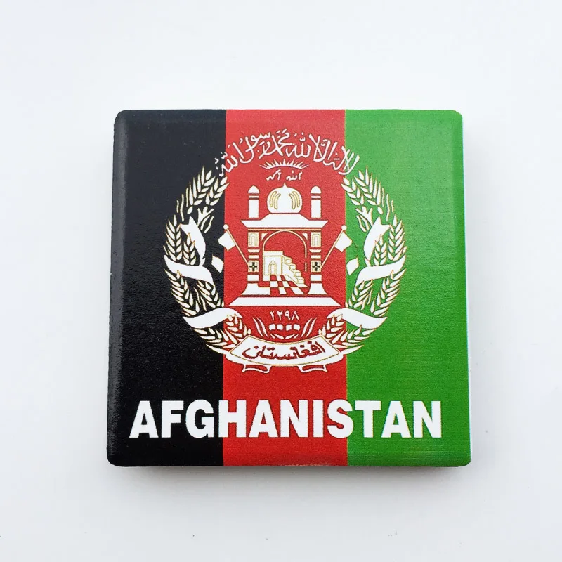 

QIQIPP Afghanistan Creative Flag Tourism Commemorative Decoration Crafts Collection Gift Ceramic Magnet Fridge Magnet