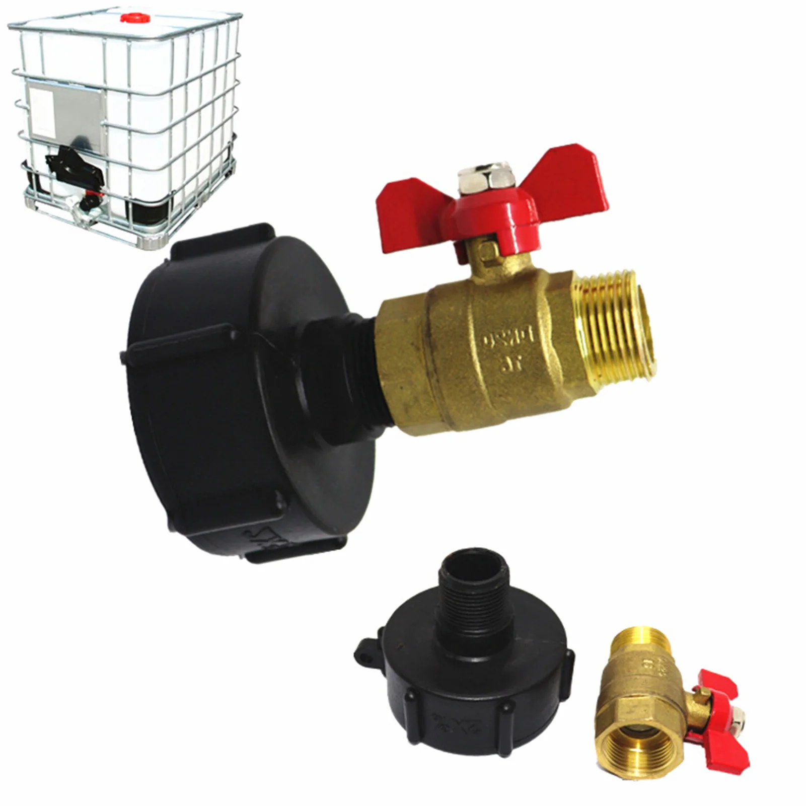

IBC Tank Outlet Tap Thread Connector Replacement Valve Fitting Accessories Brass Faucet IBC Tank Valve Fitting Part