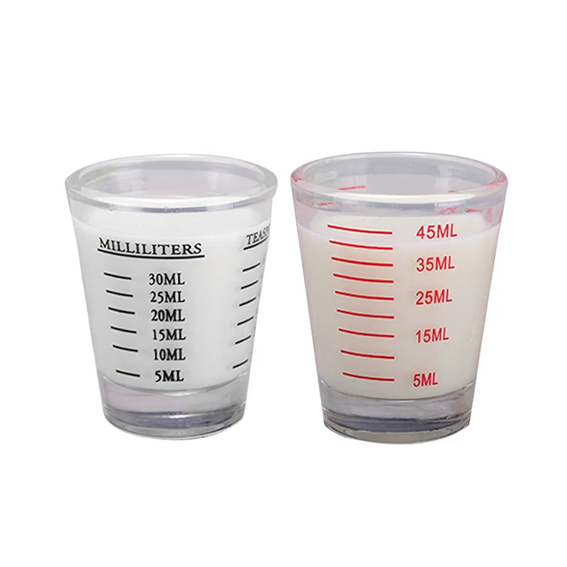 Стеклянная мерная чашка 30/60 мл стеклянная унция для эспрессо со шкалой кухонные